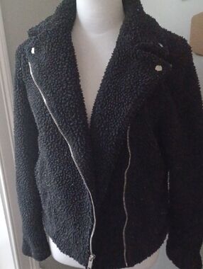 Old Navy Black Teddy Moto Jacket